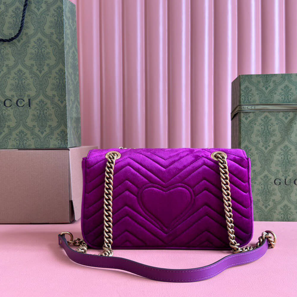 GG Velvet Small Marmont shoulder bag
