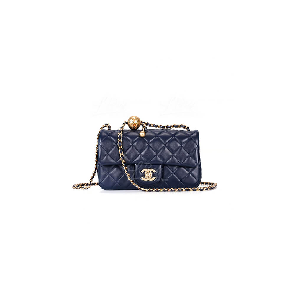 Ch*el pearl crush mini rectangular flap