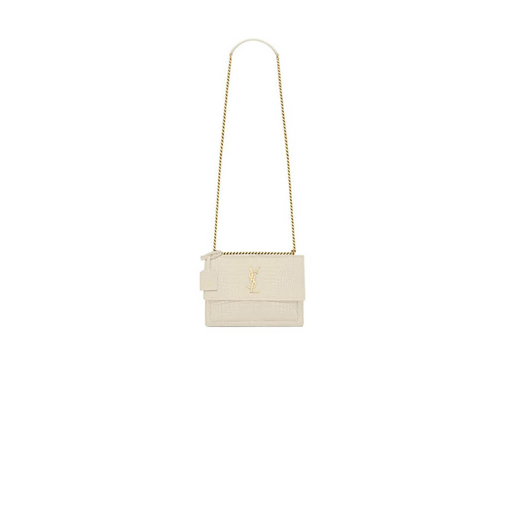 YSL Crocodile-embossed leather SUNSET Medium
