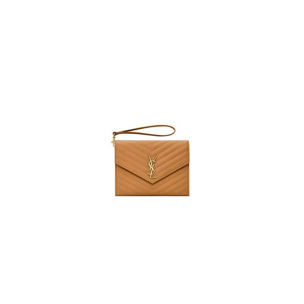 YSL CASSANDRE matelassé leather flap clutch