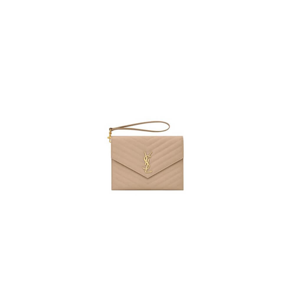 YSL CASSANDRE matelassé leather flap clutch
