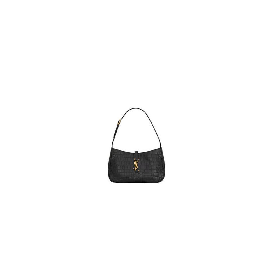 YSL LE 5 À 7 Crocodile embossed glossed leather
