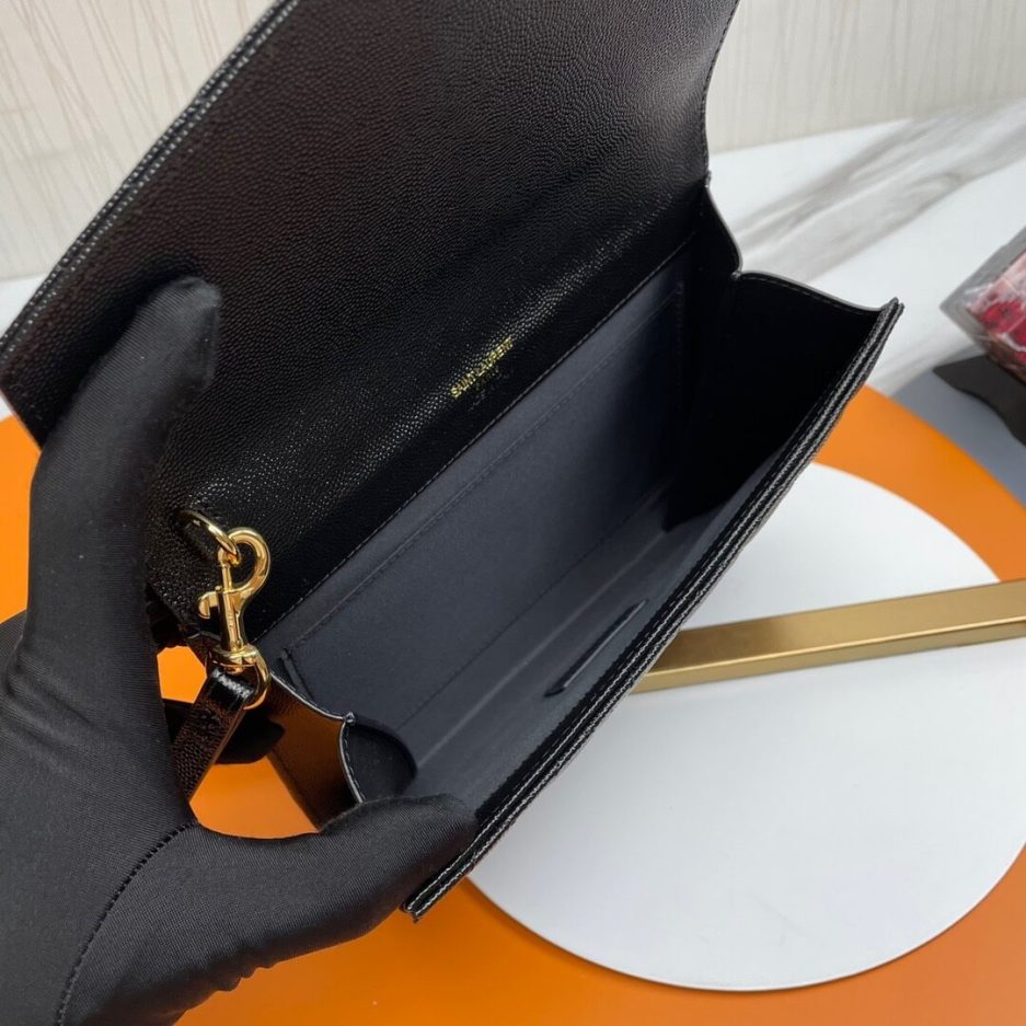 YSL CASSANDRE matelassé leather flap clutch