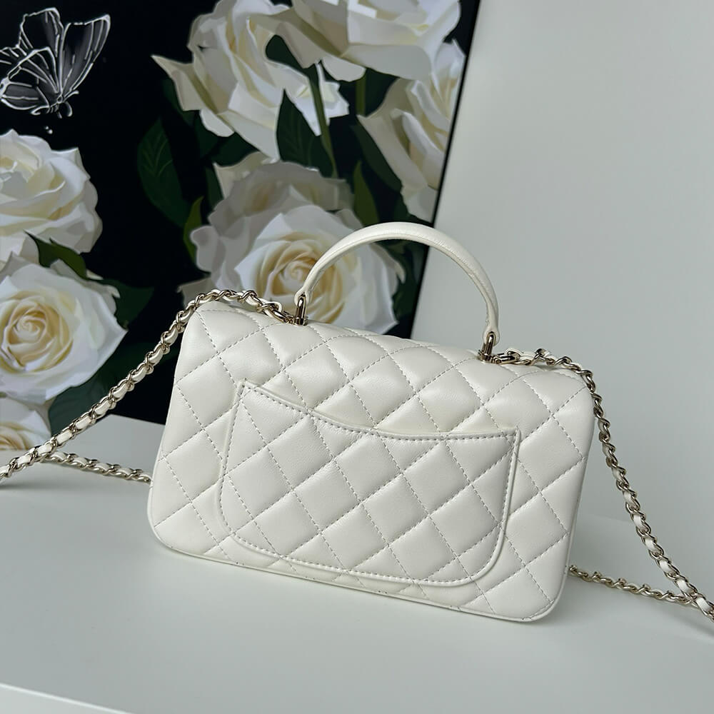 Ch*el mini classic handbag with top handle