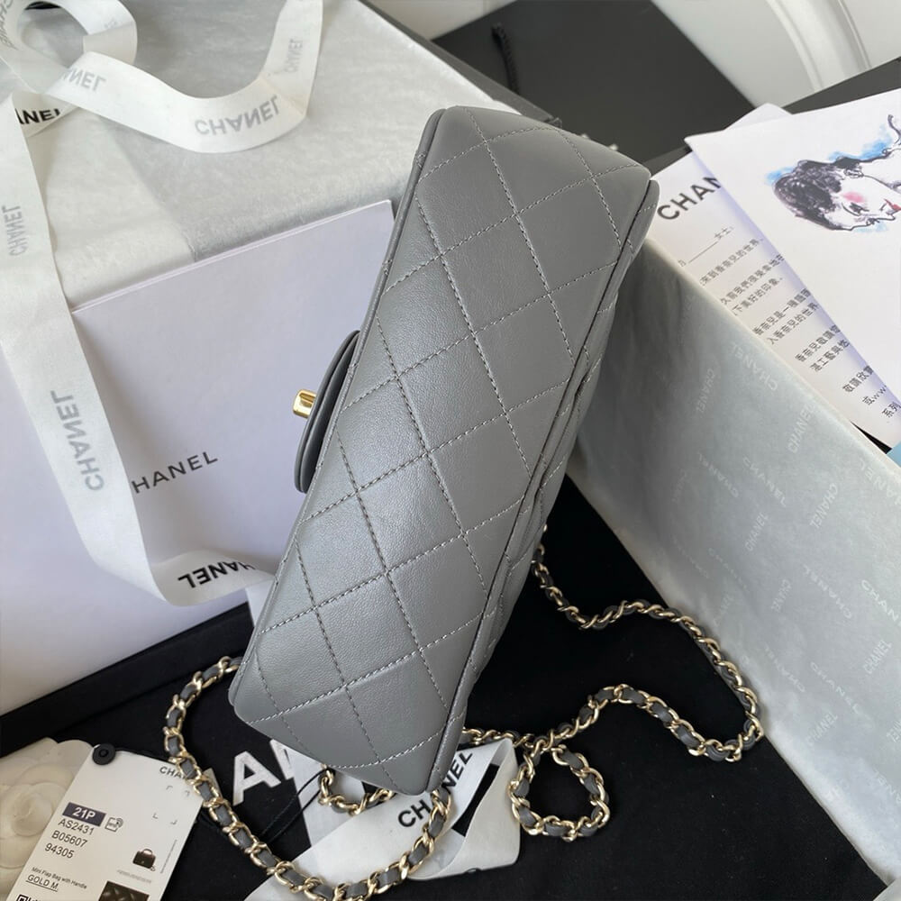Ch*el mini classic handbag with top handle