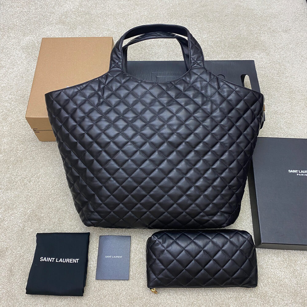 YSL ICARE MAXI SHOPPING BAG IN QUILTED LAMBSKIN(HIGH-END GRADE)