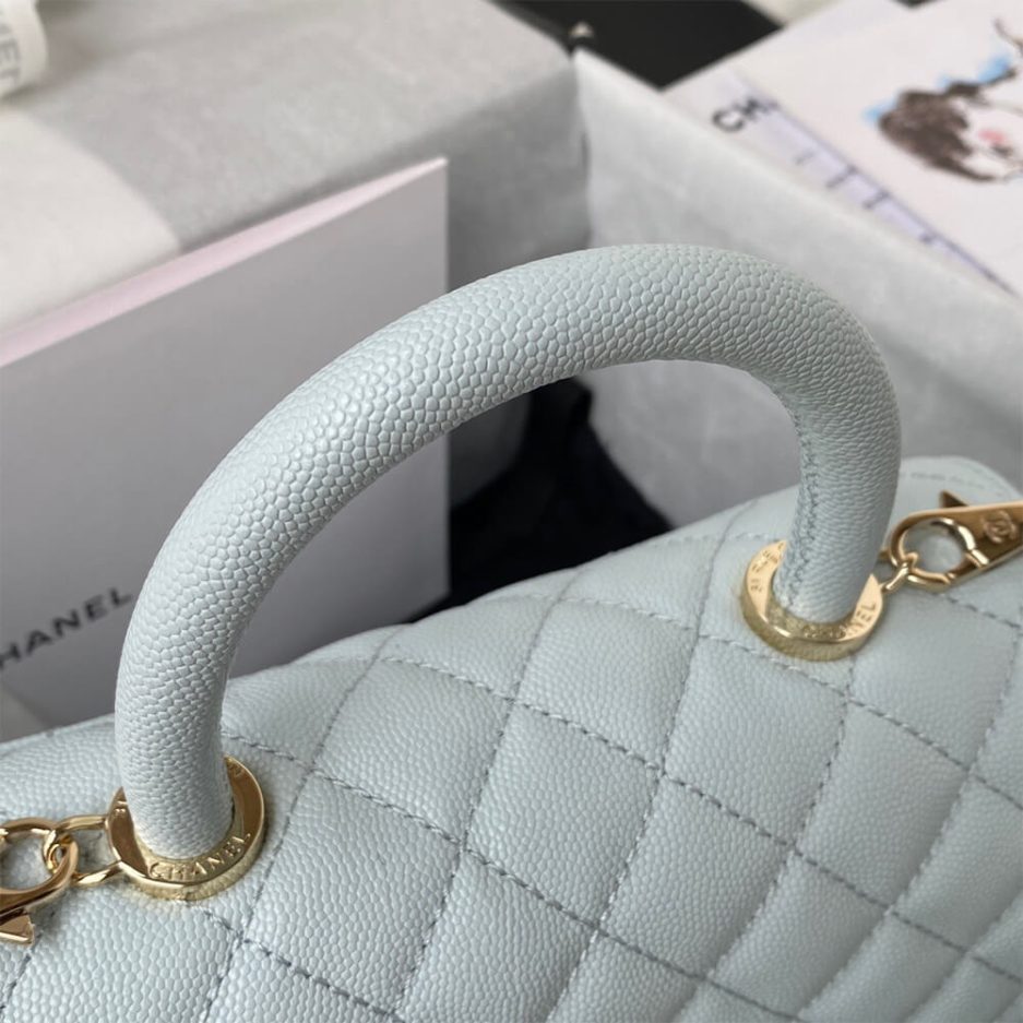 Ch*el coco handle bag small