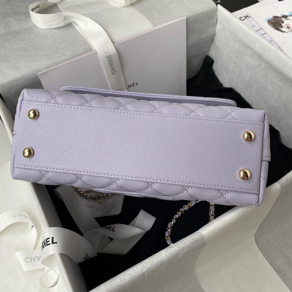 Ch*el coco handle bag small