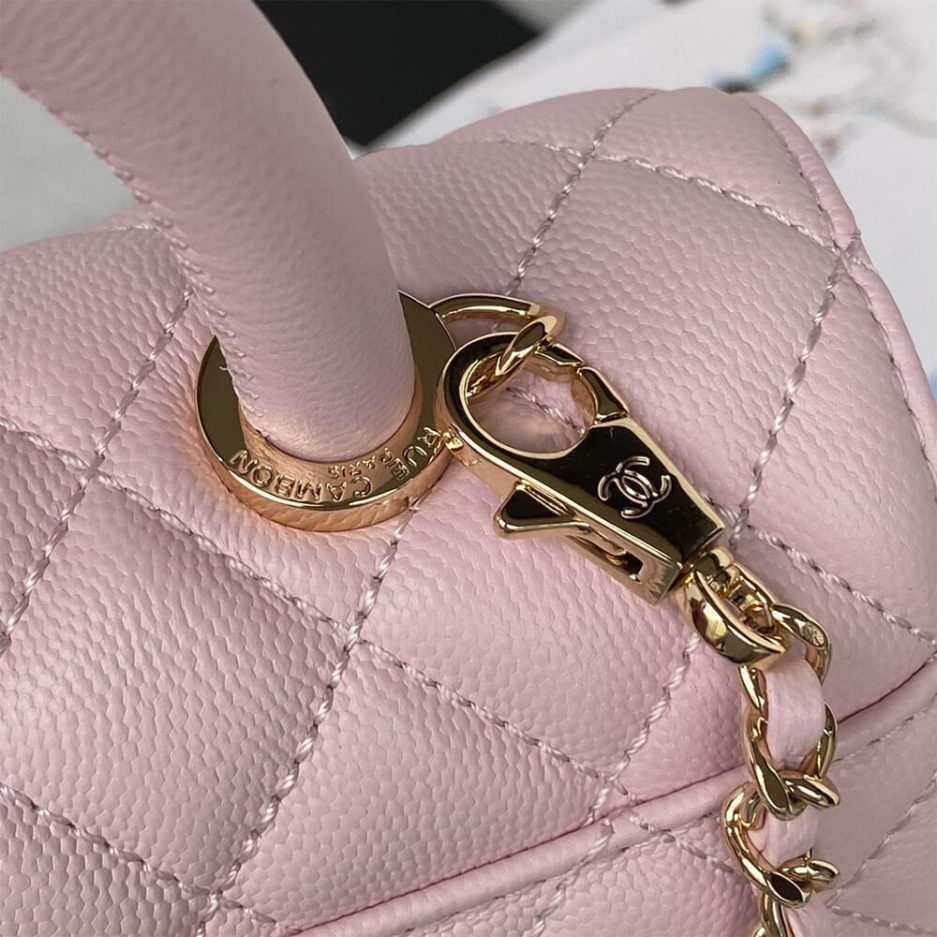 Ch*el coco handle bag small