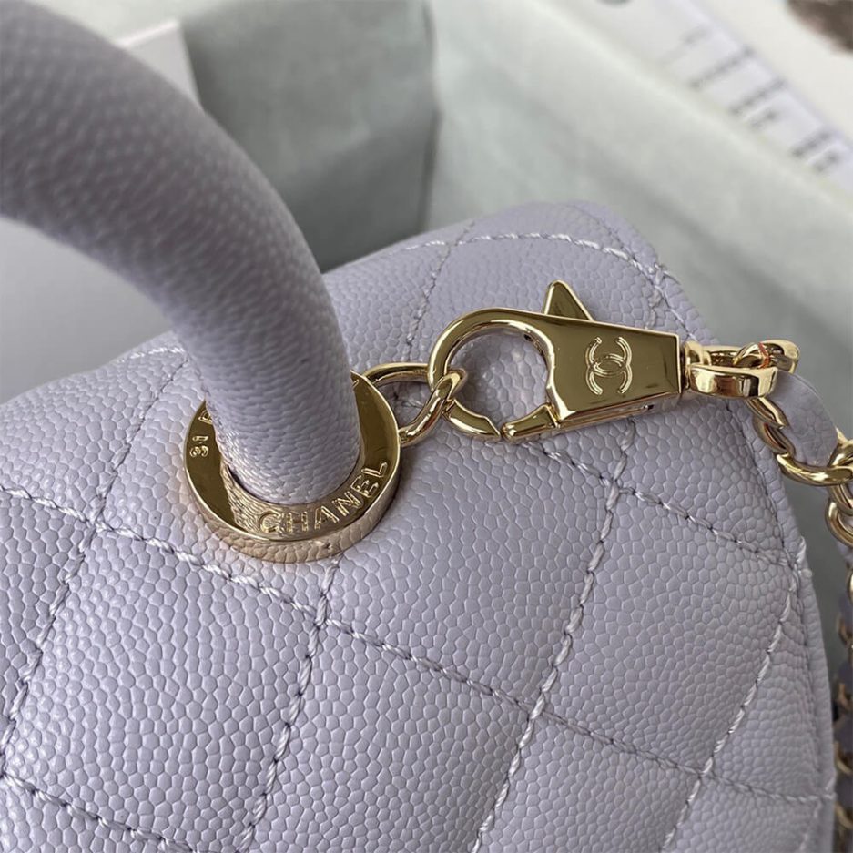Ch*el coco handle bag small