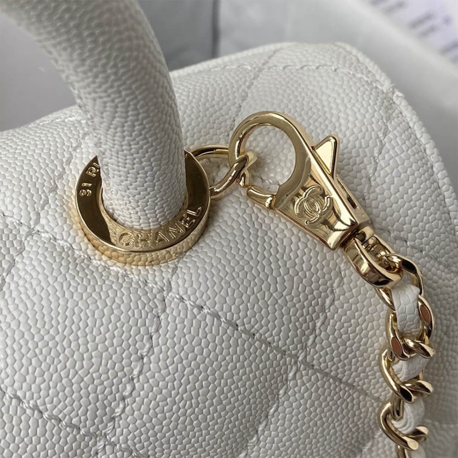 Ch*el coco handle bag small
