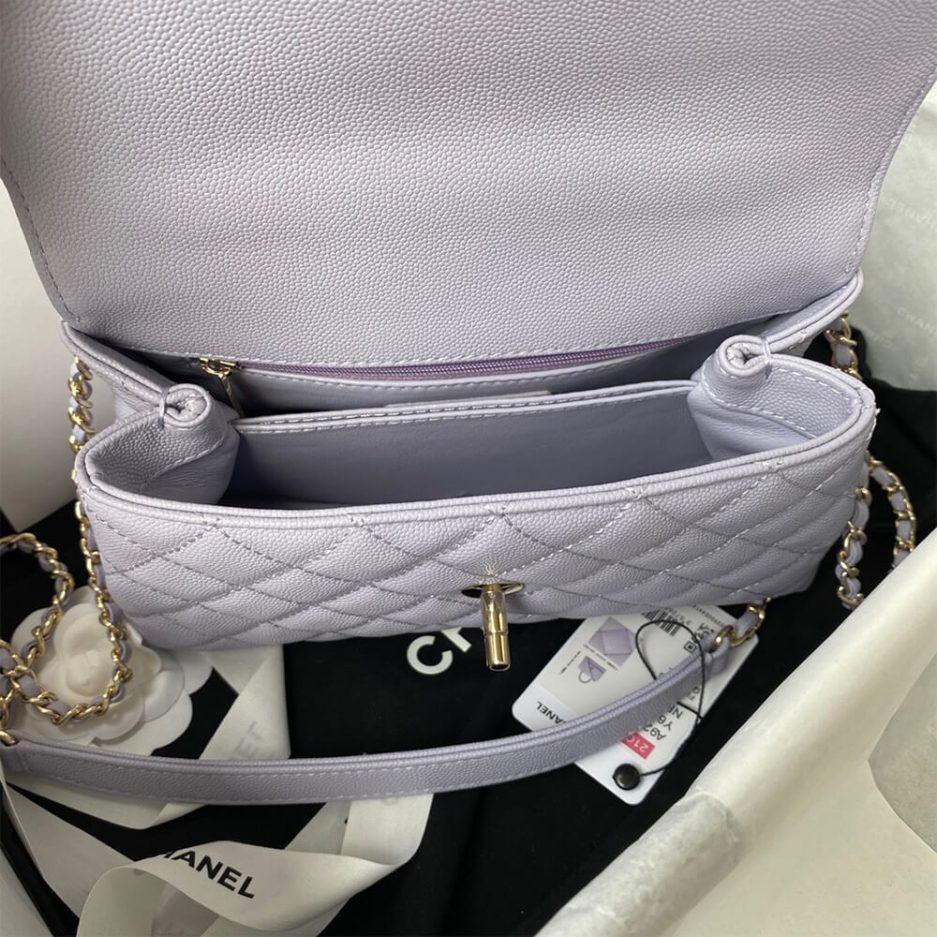 Ch*el coco handle bag small