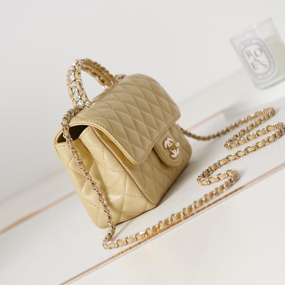 Ch*el mini flap with top handle